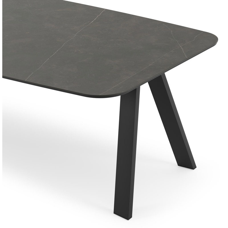 Cesano tuintafel in zwart aluminium en volkeramiek calatorao - L 255 x B 115 x H 75 cm