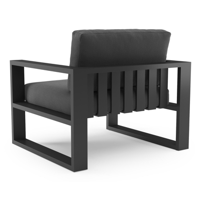 Verato loungestoel in zwart aluminium met lopi shadow all weather sunbrella® luxe kussen