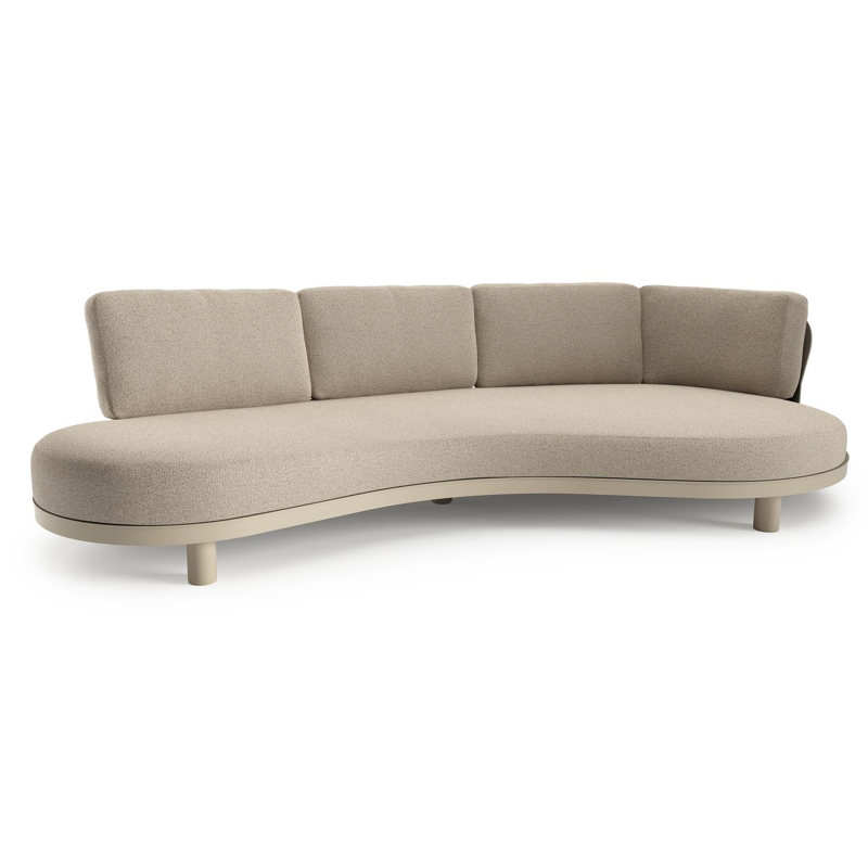 Donato loungebank in beige aluminium met marbella beige all weather cosytica kussen