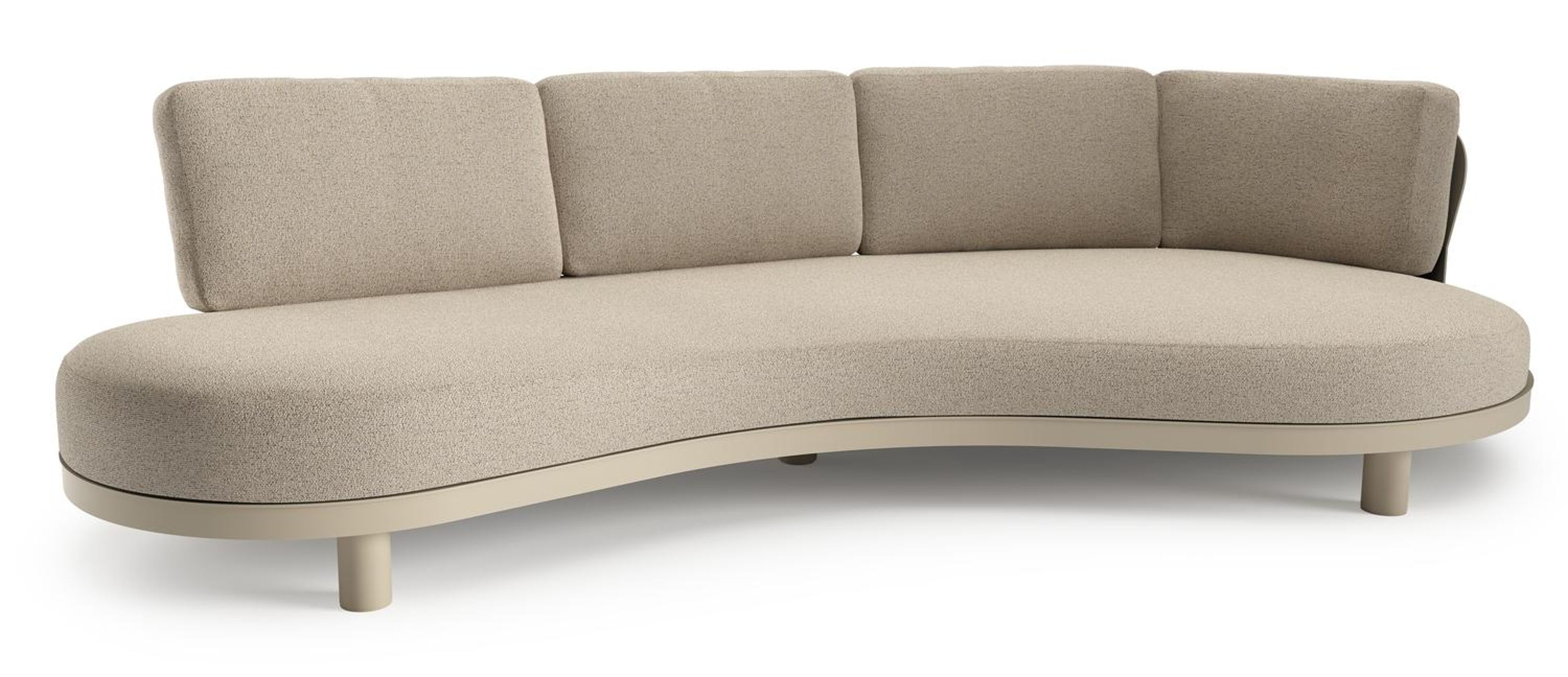 Donato loungebank in beige aluminium met marbella beige all weather cosytica kussen