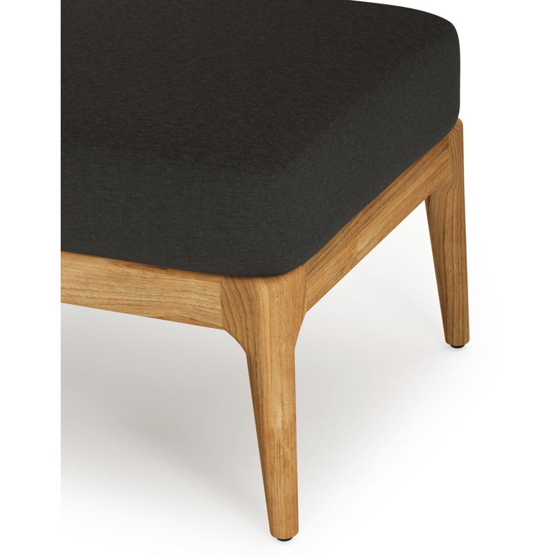 Orso poef in teak met Heritage Char all weather sunbrella® luxe kussen