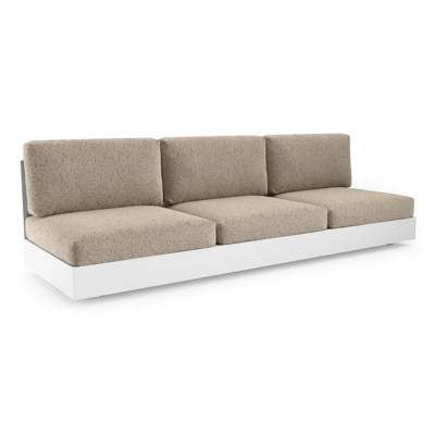 Como loungebank in wit aluminium met bora jungle all weather cosytica kussen