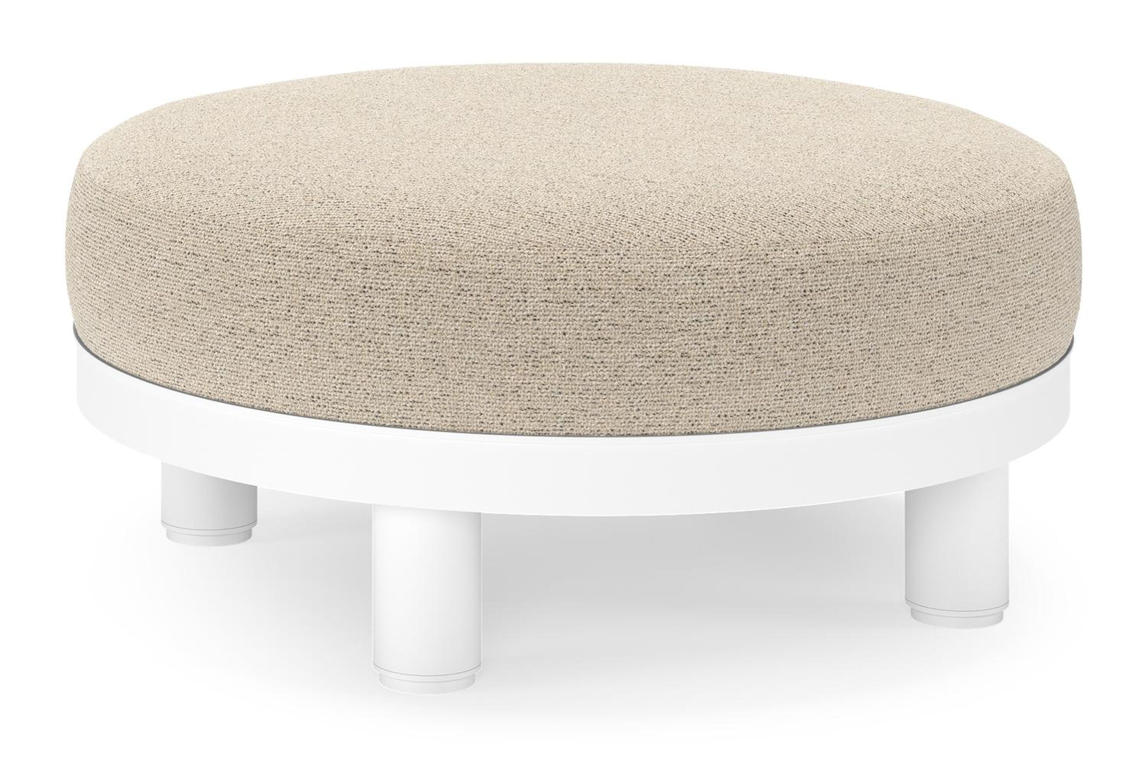 Donato lounge poef in wit aluminium met All Weather Cosytica Marbella Beige kussen