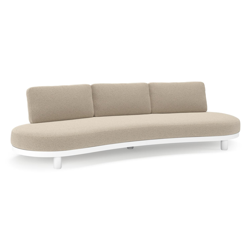 Donato loungebank in wit aluminium met all weather cosytica Marbella Beige kussen