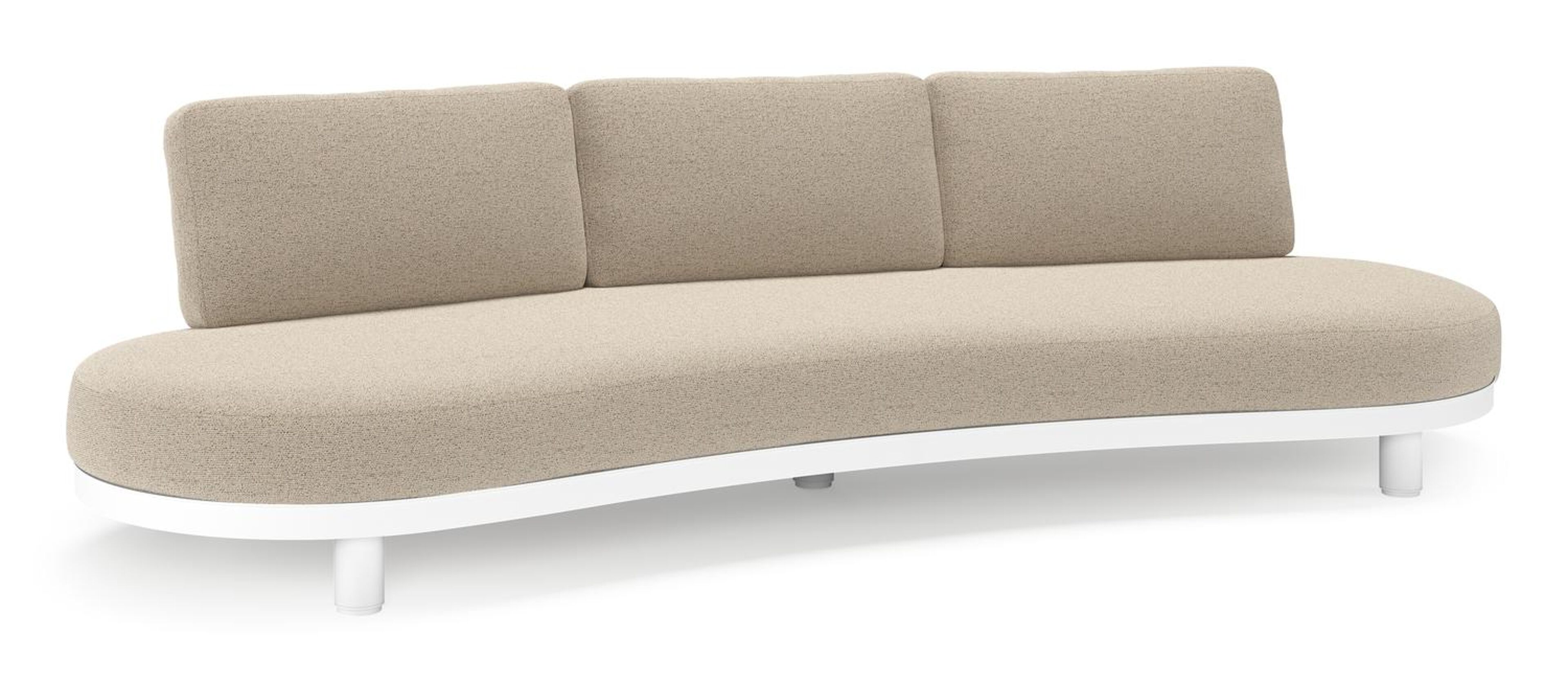 Donato loungebank in wit aluminium met all weather cosytica Marbella Beige kussen