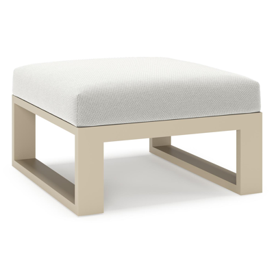 Verato poef in beige aluminium met lopi ash all weather sunbrella® luxe kussen