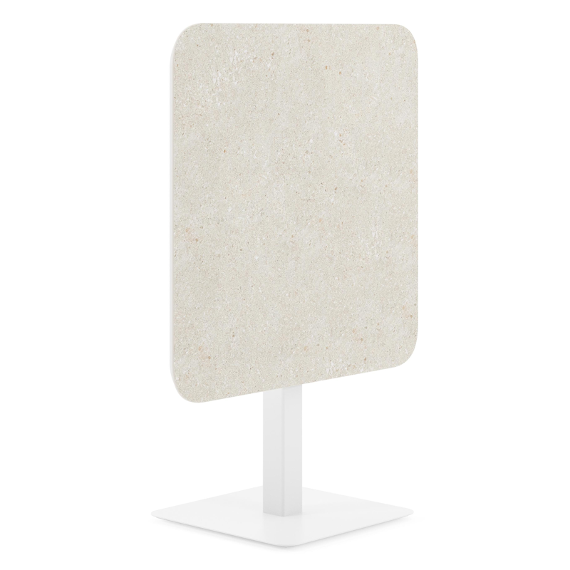 Fano kantelbare tuintafel vierkant afgerond in wit aluminium en volkeramiek shilin - L 80 x B 80 x H 72.5 cm