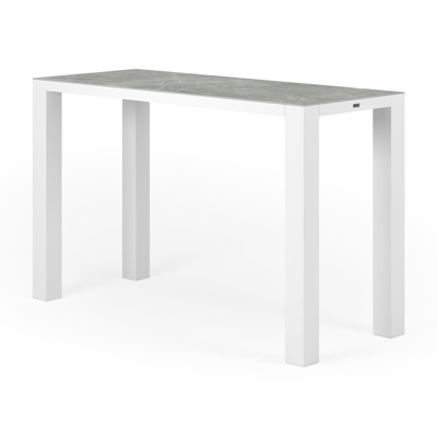 Nano bartafel in wit aluminium en volkeramiek zaha stone - L 170 x B 70 x H 106 cm