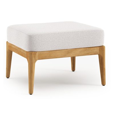 Pouf Orso en teck et coussins en all weather solica Ego Eggshell