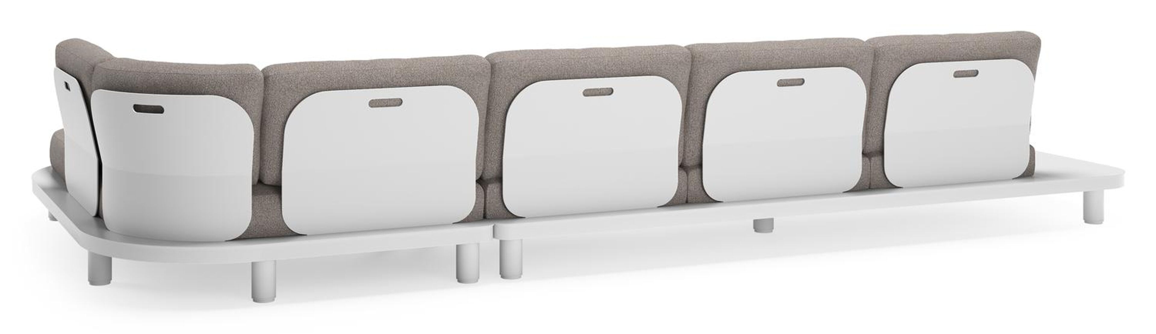 Donato loungehoek in wit aluminium met all weather sunbrella® luxe Tundra Charcoal kussen