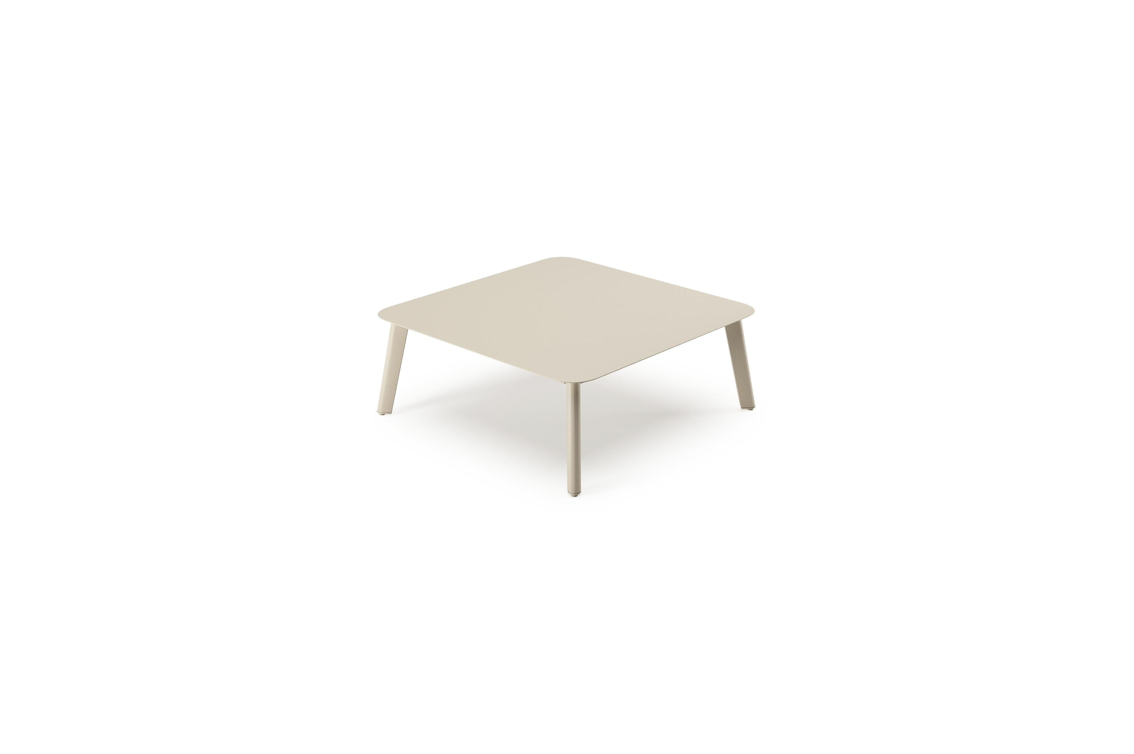 Mosa loungetafel in beige aluminium en aluminium beige - L 85 x B 85 x H 30 cm