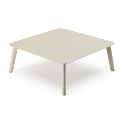 Table de basse Mosa en beige aluminium et aluminium beige - Lg. 85 x Lrg. 85 x Haut. 30 cm