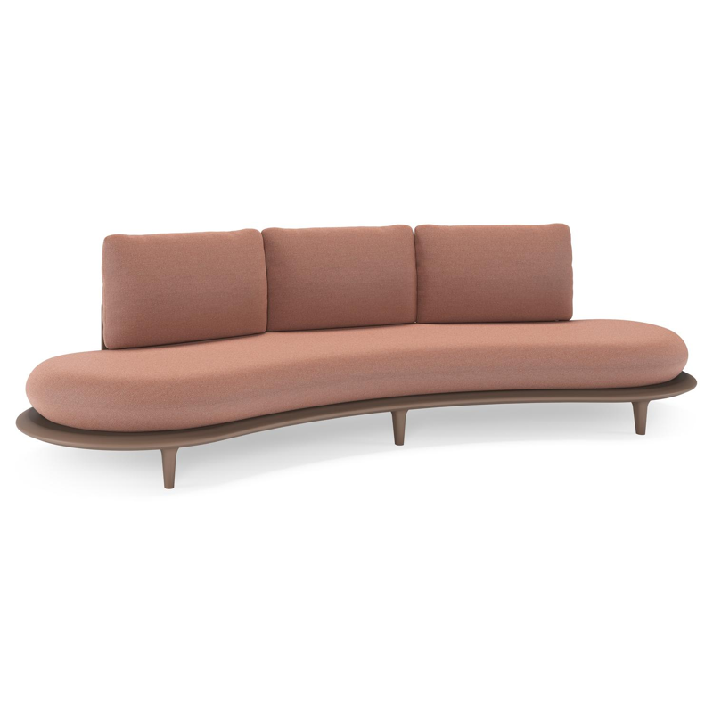 Bomero loungebank in taupe aluminium met savane rust all weather sunbrella® luxe kussen