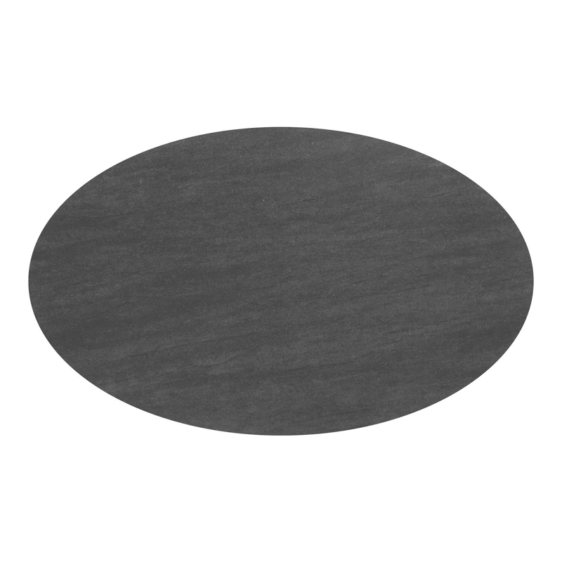 Fano tuintafel ovaal in zwart aluminium en volkeramiek basalt black - L 180 x B 110 x H 75 cm
