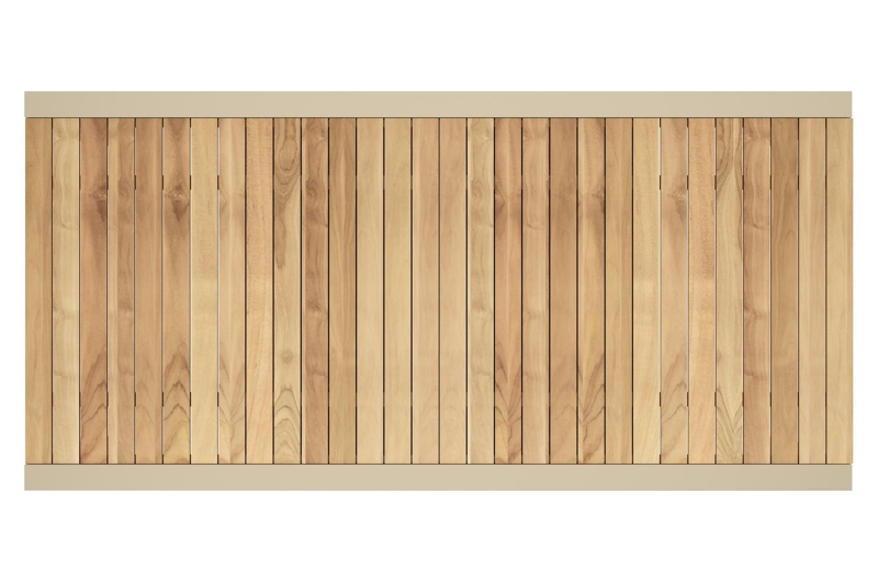 Calobra verlengbare tuintafel rechthoekig in beige aluminium en teak - L 220-330 x B 107 x H 75 cm