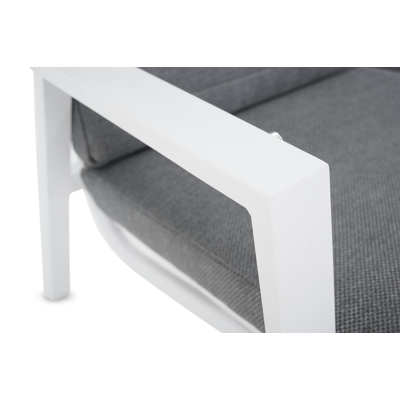 Prato loungeset in wit aluminium met grijs weather+ textilene kussens