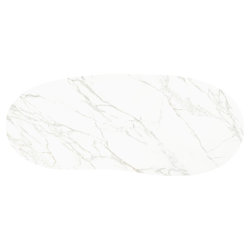 Amico tuintafel organisch in zwart aluminium en volkeramiek Calacatta - L 280 x B 120 x H 73.5 cm