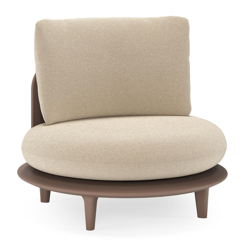 Bomero loungestoel in taupe aluminium met althea chalk all weather cosytica kussen