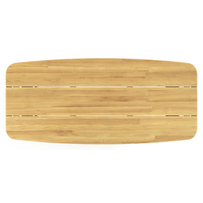 Lacrima tuintafel bootvorm in zwart aluminium en teak - L 255 x B 115 x H 73 cm