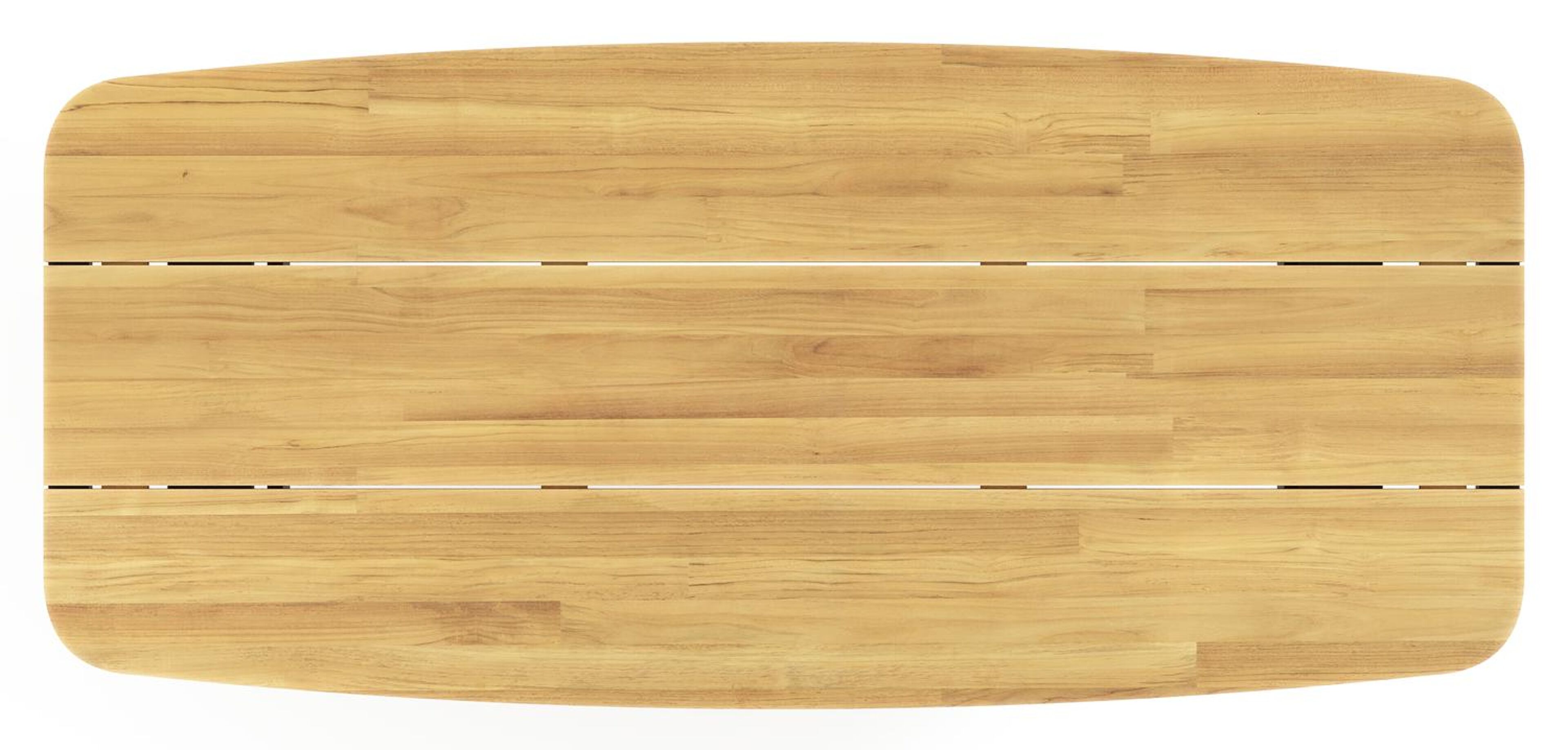 Lacrima tuintafel bootvorm in zwart aluminium en teak - L 255 x B 115 x H 73 cm