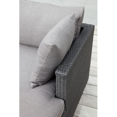 Gio loungeset zwart-grijs - wicker en polyester - 3 personen