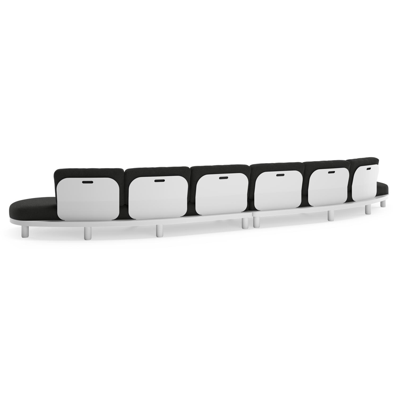 Donato loungebank in wit aluminium met all weather sunbrella® luxe Chartres Sooty kussen