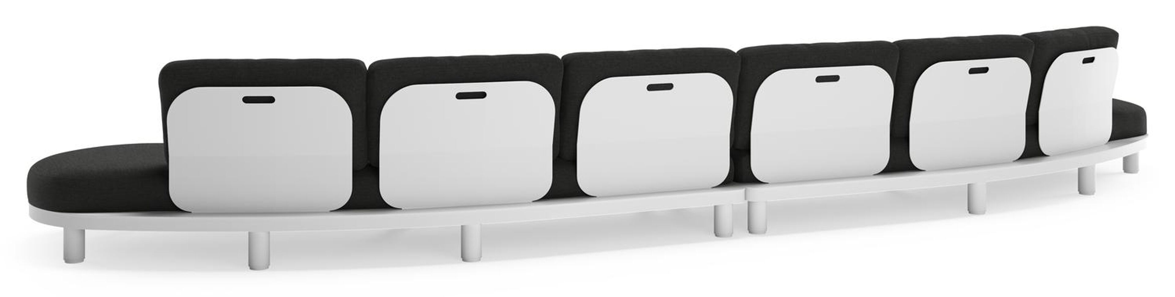 Donato loungebank in wit aluminium met all weather sunbrella® luxe Chartres Sooty kussen