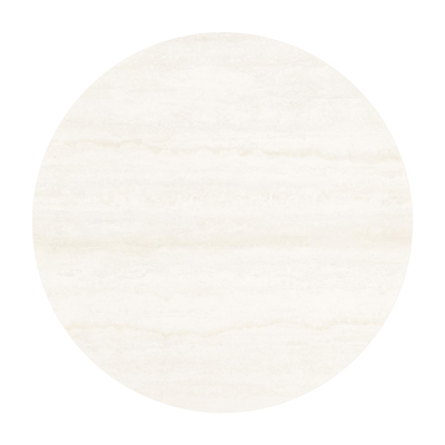 Fano low dining loungetafel rond in beige aluminium en volkeramiek Travertino Bianco - Dia. 65 x H 40 cm