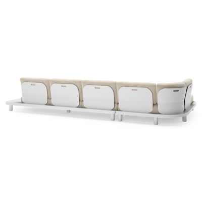 Donato loungehoek in wit aluminium met all weather cosytica Althea Off White kussen