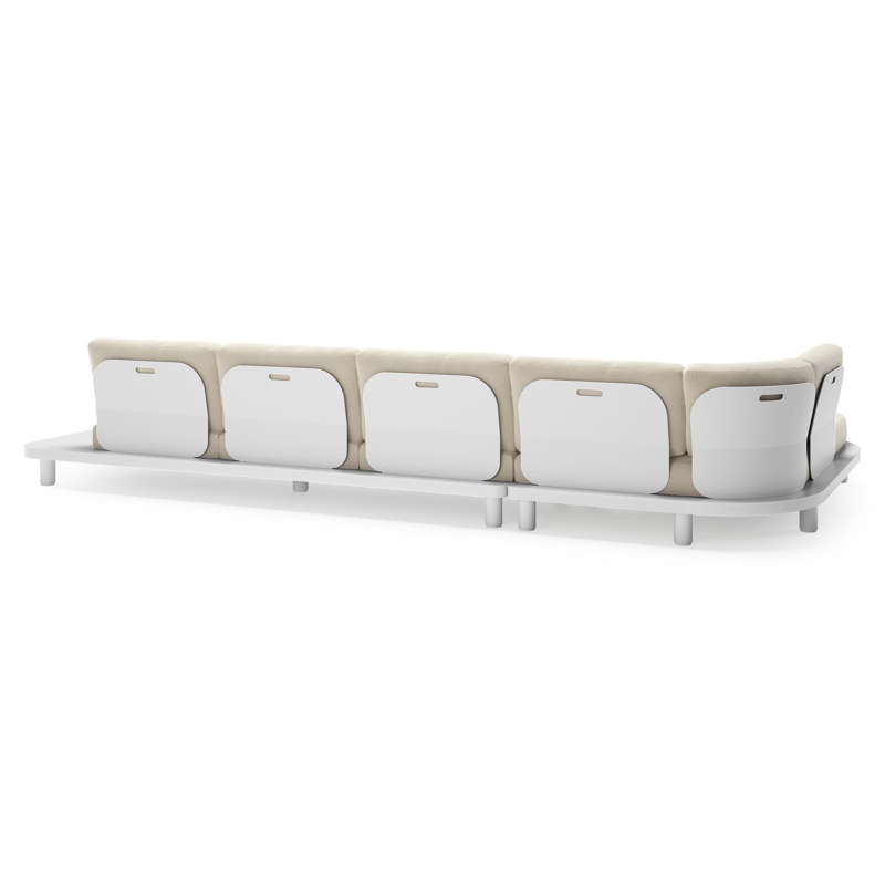 Donato loungehoek in wit aluminium met all weather cosytica Althea Off White kussen