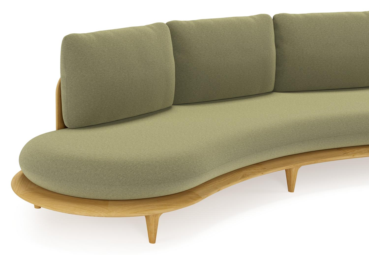 Bomero loungeset in teak met heritage leaf all weather sunbrella® luxe kussen