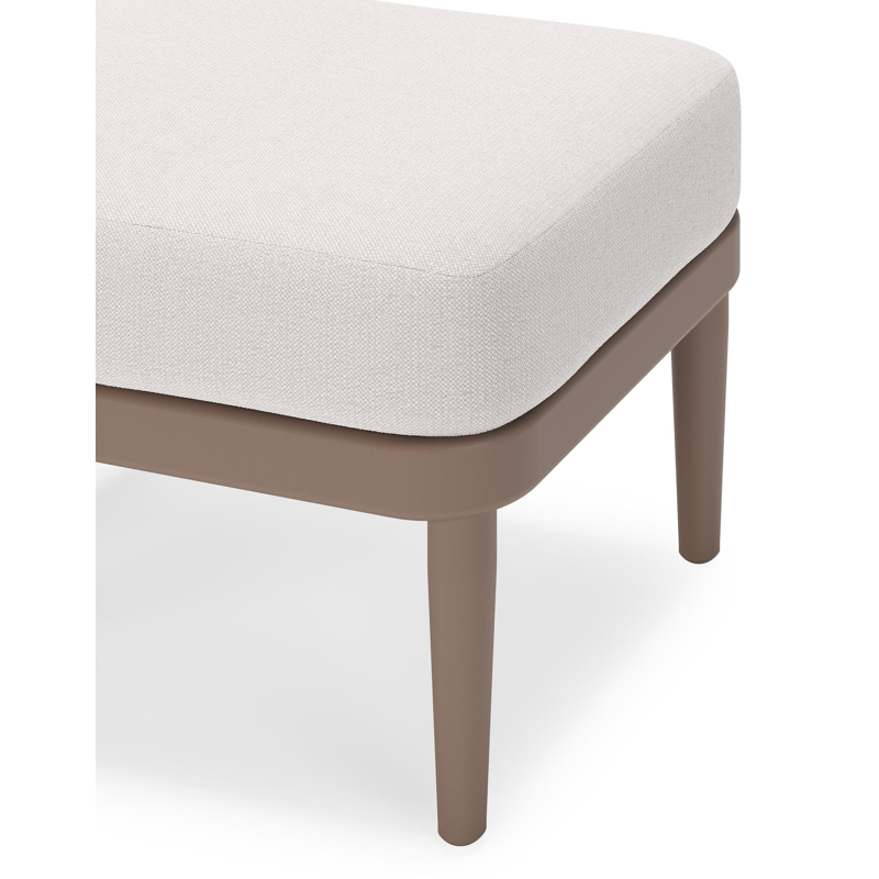 Pouf Orso en aluminium taupe et coussins en all weather sunbrella® luxe Savane Whisper