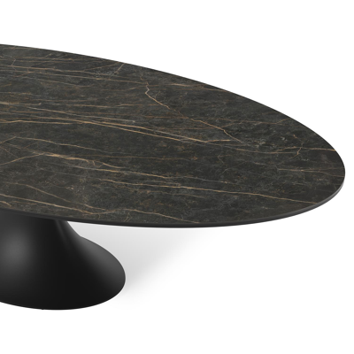Fano tuintafel in zwart aluminium en volkeramiek black obsession - L 290 x B 148 x H 75 cm