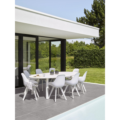 Mesa tuinstoel in wit aluminium en wit kunststof