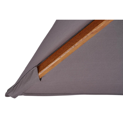 Catana staanparasol in  teak met coffee polyester parasoldoek - L1 300 x L2 400 cm (zonder voet)