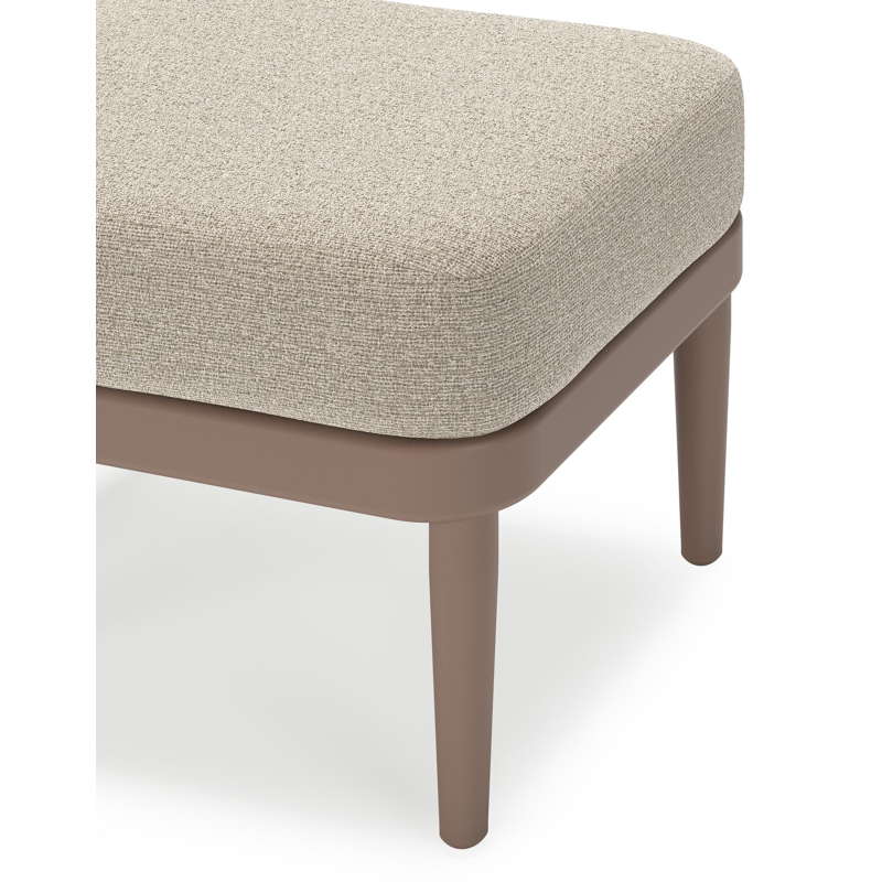 Orso poef in taupe aluminium met Catania Sand all weather cosytica kussen