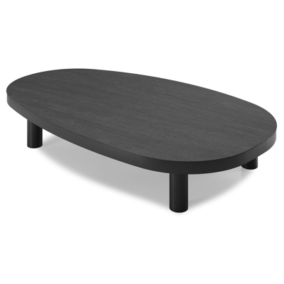 Donato loungetafel organisch in zwart aluminium en volkeramiek Basalt Black - L 151 x B 90 x H 25 cm