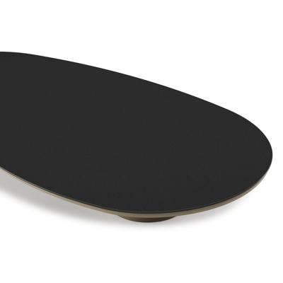 Amico loungetafel organisch in beige aluminium en volkeramiek Nero Black - L 170 x B 91 x H 25 cm