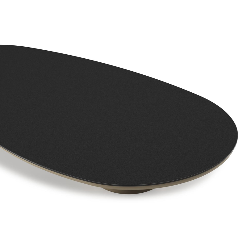 Amico loungetafel organisch in beige aluminium en volkeramiek Nero Black - L 170 x B 91 x H 25 cm