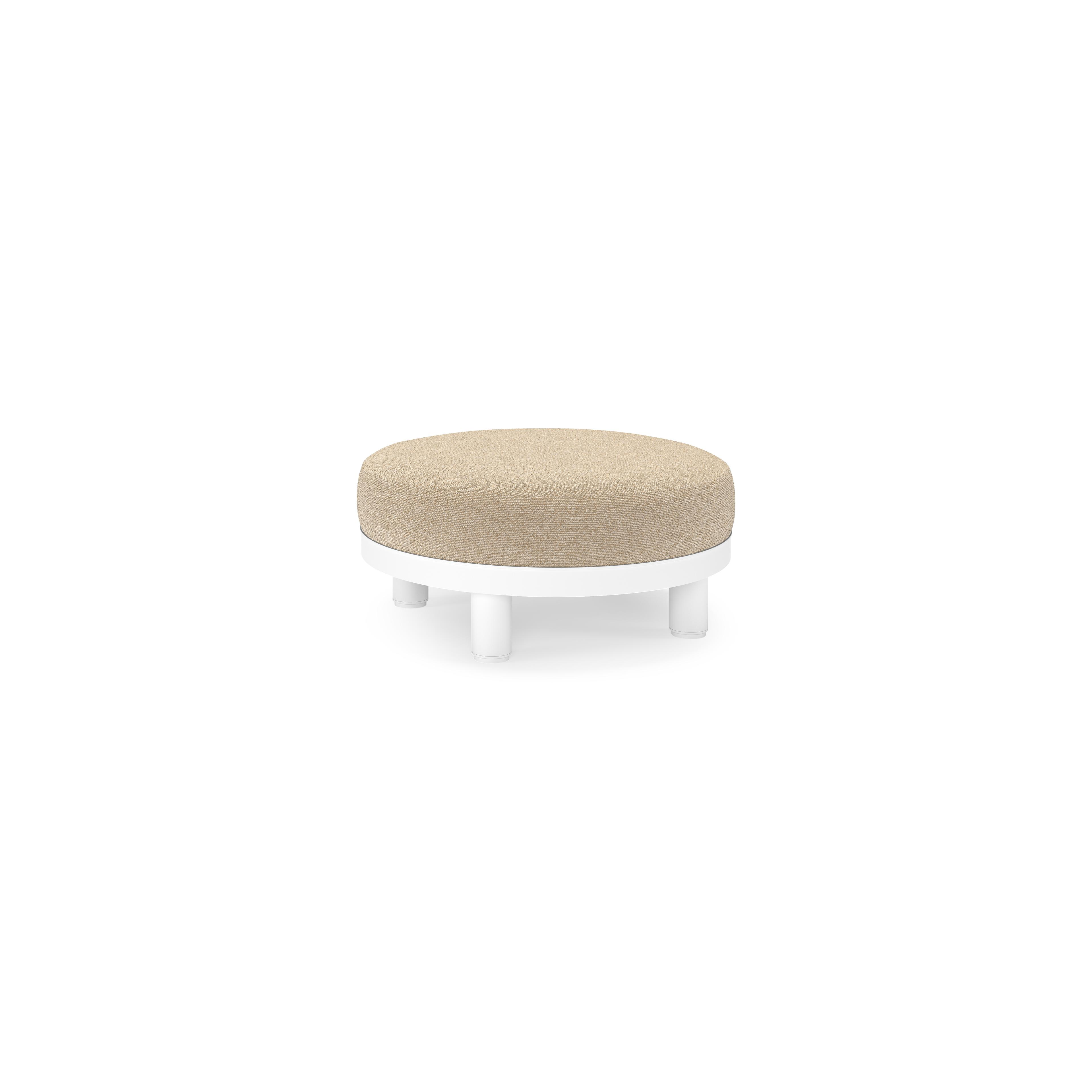 Donato lounge poef in wit aluminium met All Weather Cosytica Madagascar Oak kussen