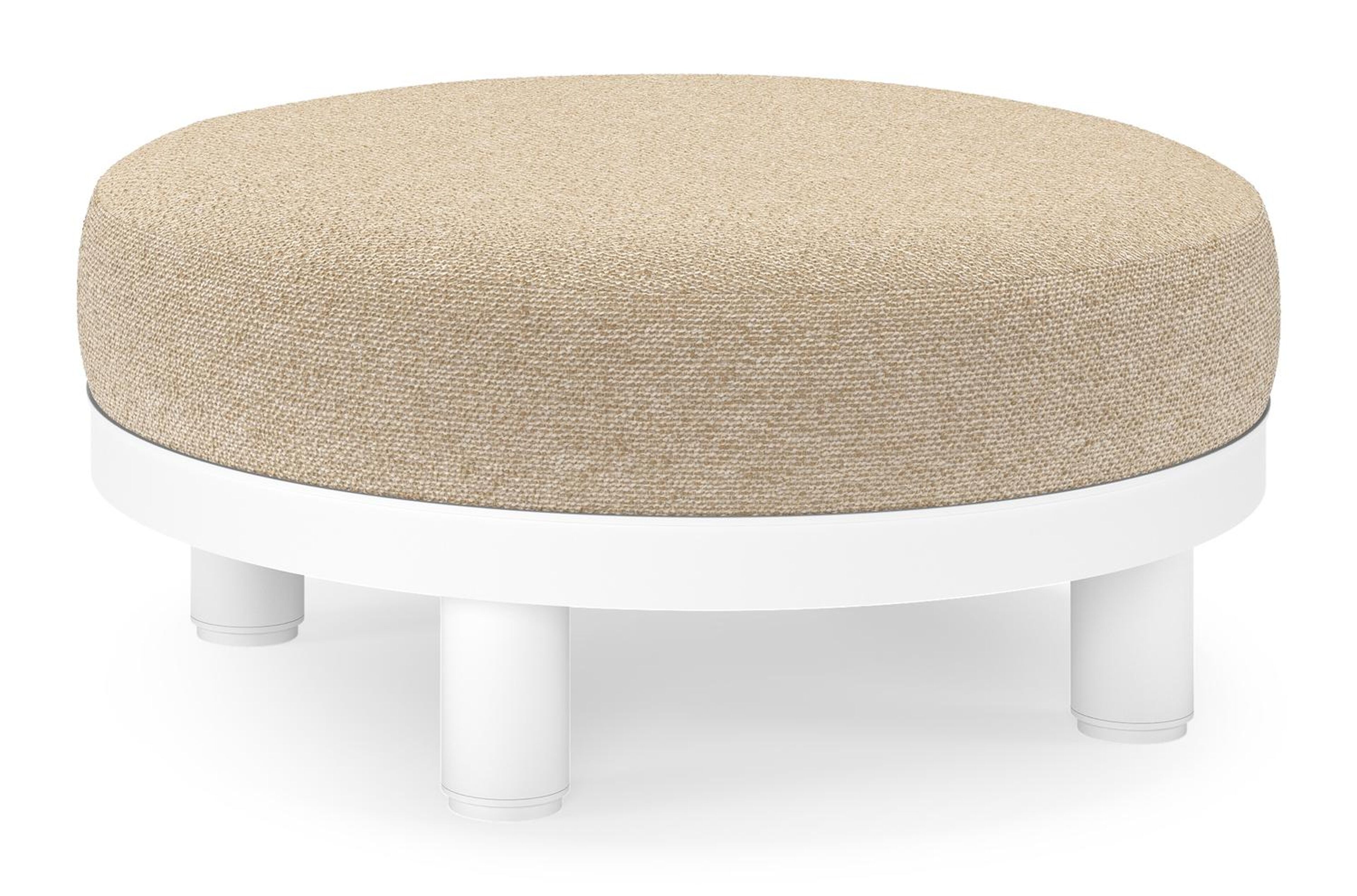 Donato lounge poef in wit aluminium met All Weather Cosytica Madagascar Oak kussen