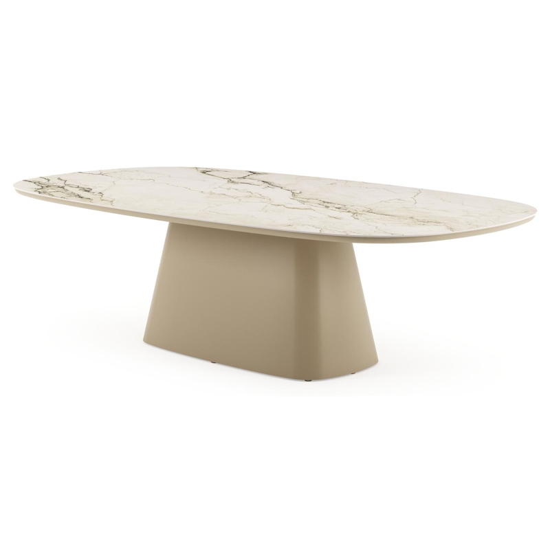 Amico tuintafel bombo xl in beige aluminium en volkeramiek Colorado Dunes - L 270 x B 148 x H 73.5 cm