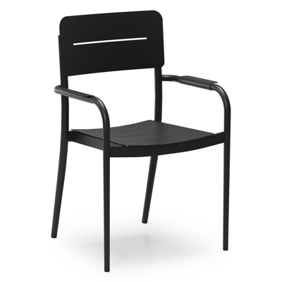 Salto tuinstoel in zwart aluminium