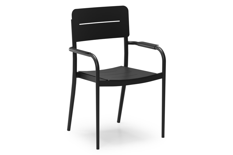 Salto tuinstoel in zwart aluminium