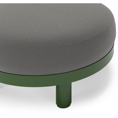 Donato lounge poef in groen aluminium met all weather sunbrella® luxe Natte Charcoal Chine kussen