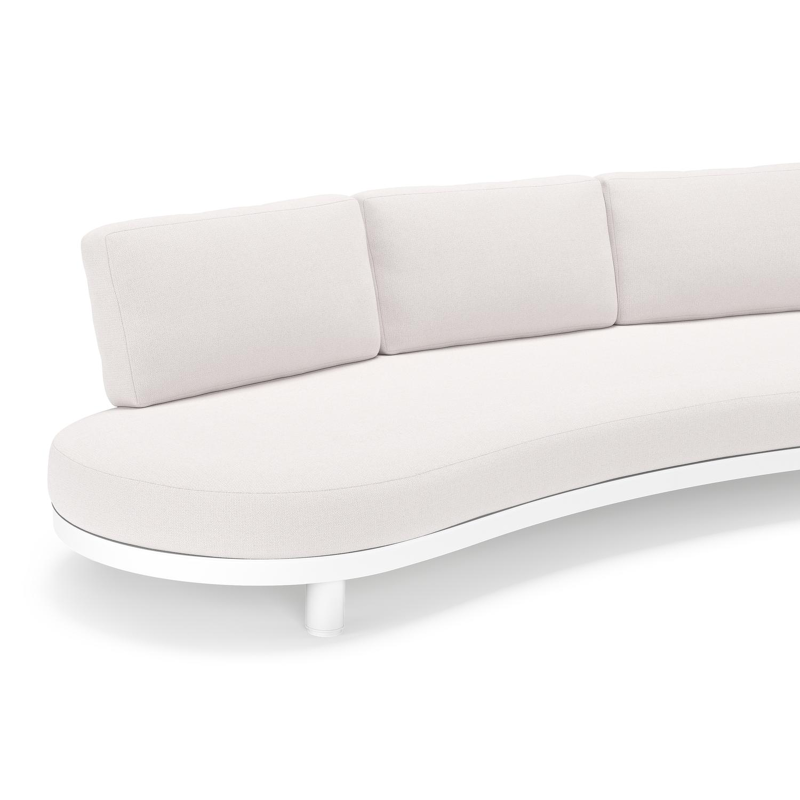 Donato loungebank in wit aluminium met all weather sunbrella® luxe Savane Whisper kussen