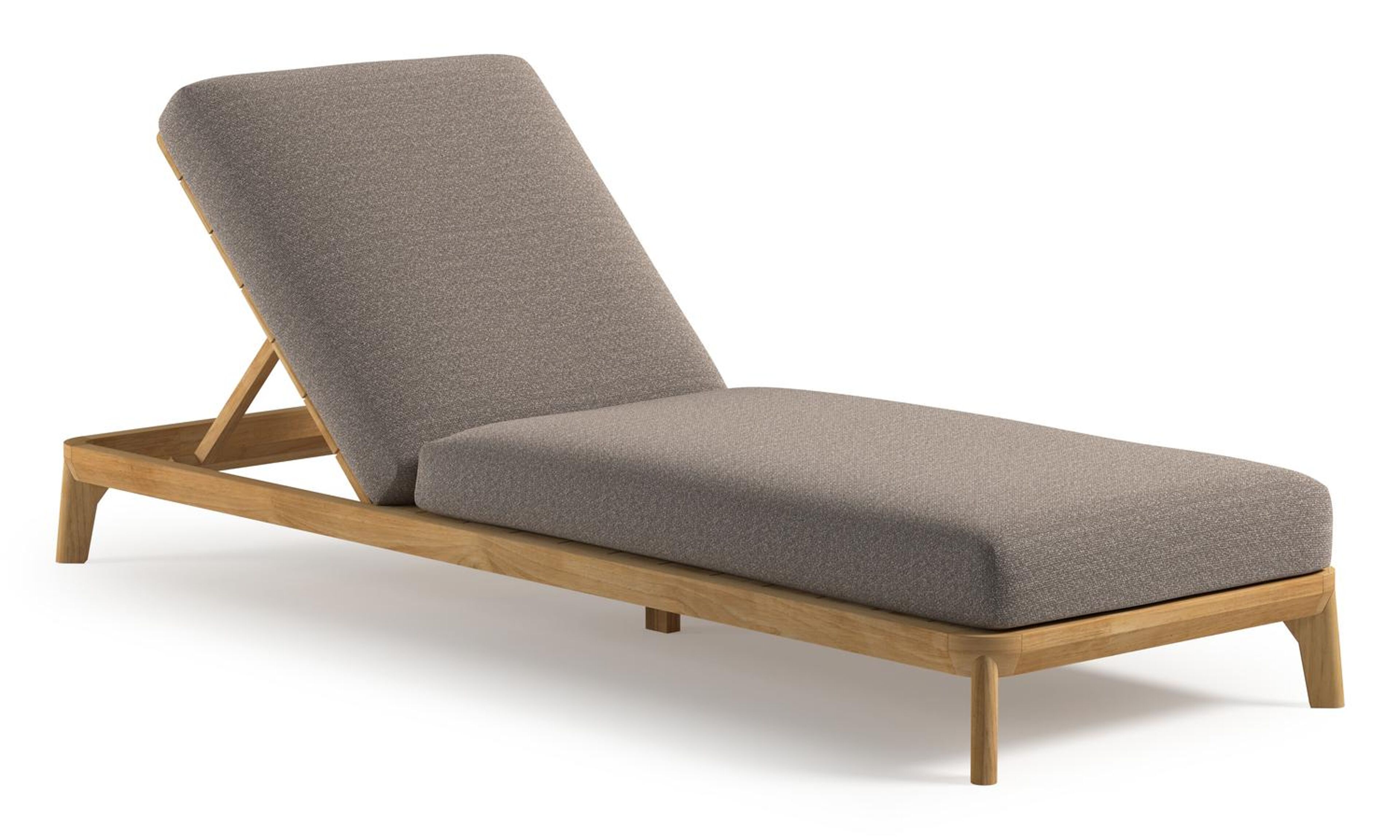 Orso verstelbaar ligbed in teak met wander manioc all weather Sunbrella® luxe kussen