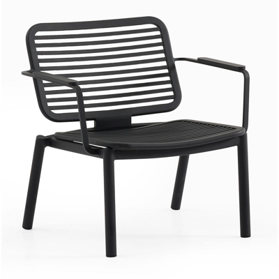 Fano loungezetel 1-zit in zwart aluminium