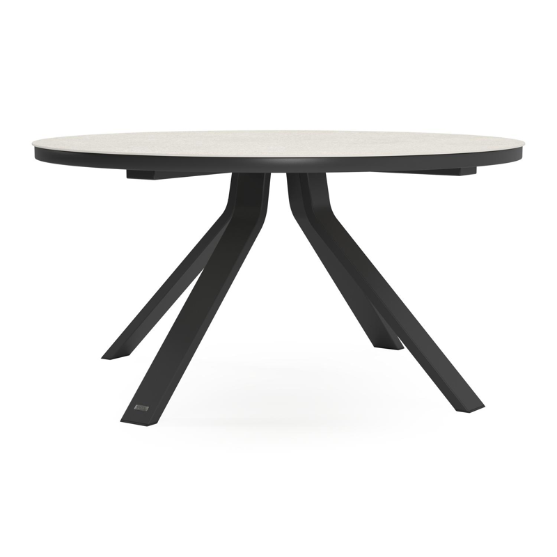 Cesano tuintafel in zwart aluminium en volkeramiek shilin - Dia. 148 x H 74,5 cm