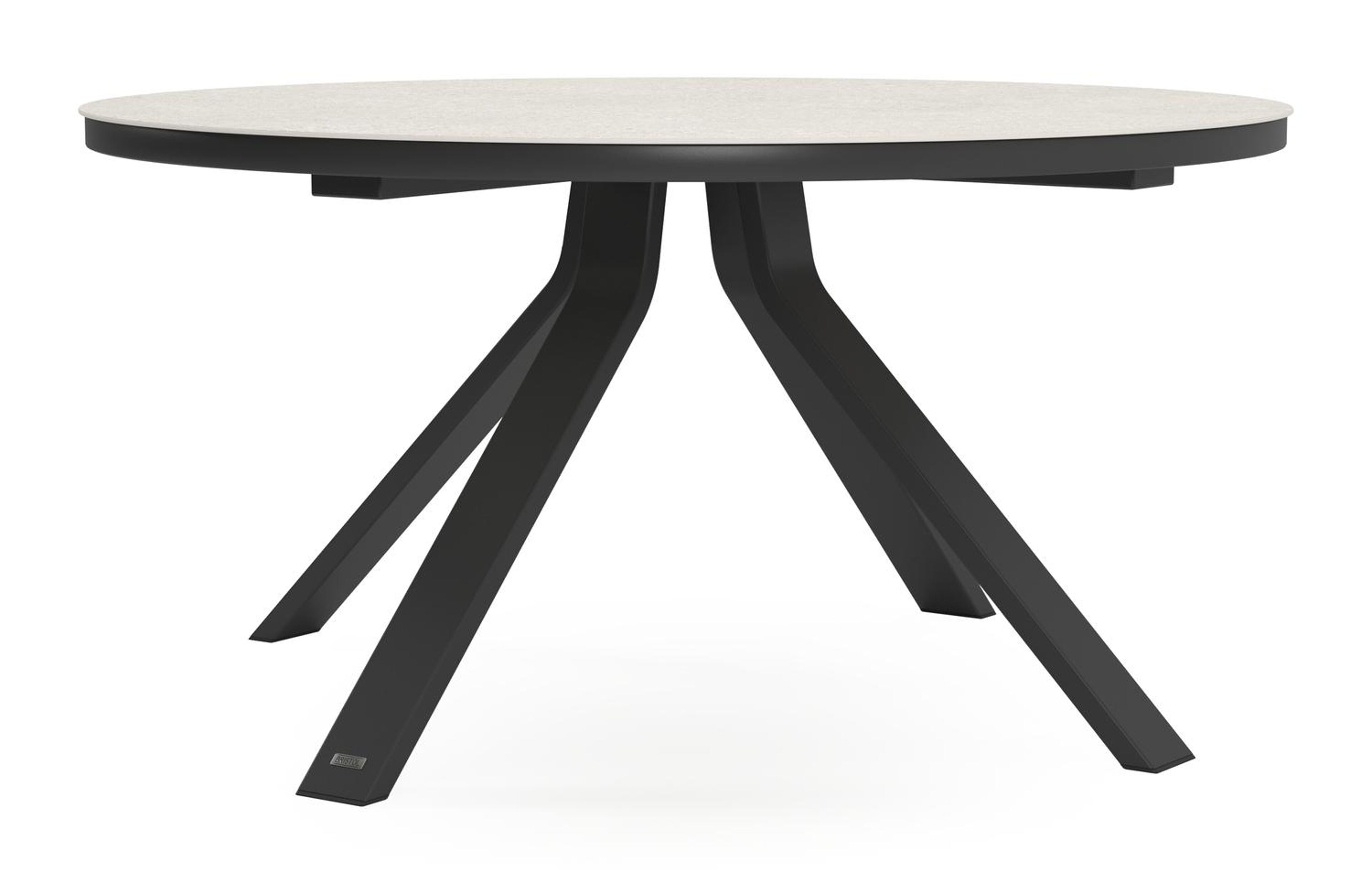 Table de jardin Cesano en aluminium noir et céramique pleine shilin - Dia. 148 x H 74,5 cm